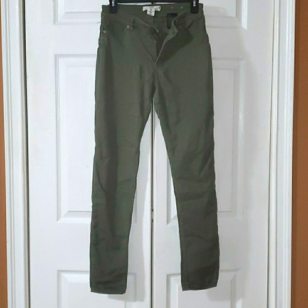 Olive Green Straight Leg Women's Jeans